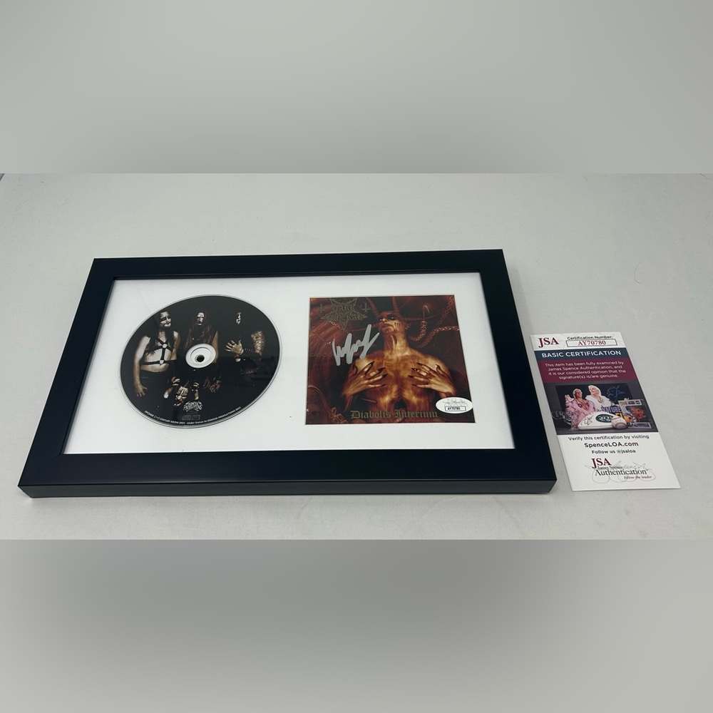 Lord Ahriman of Dark‎ Funeral signed Diabolis Interium CD Cover Framed JSA COA